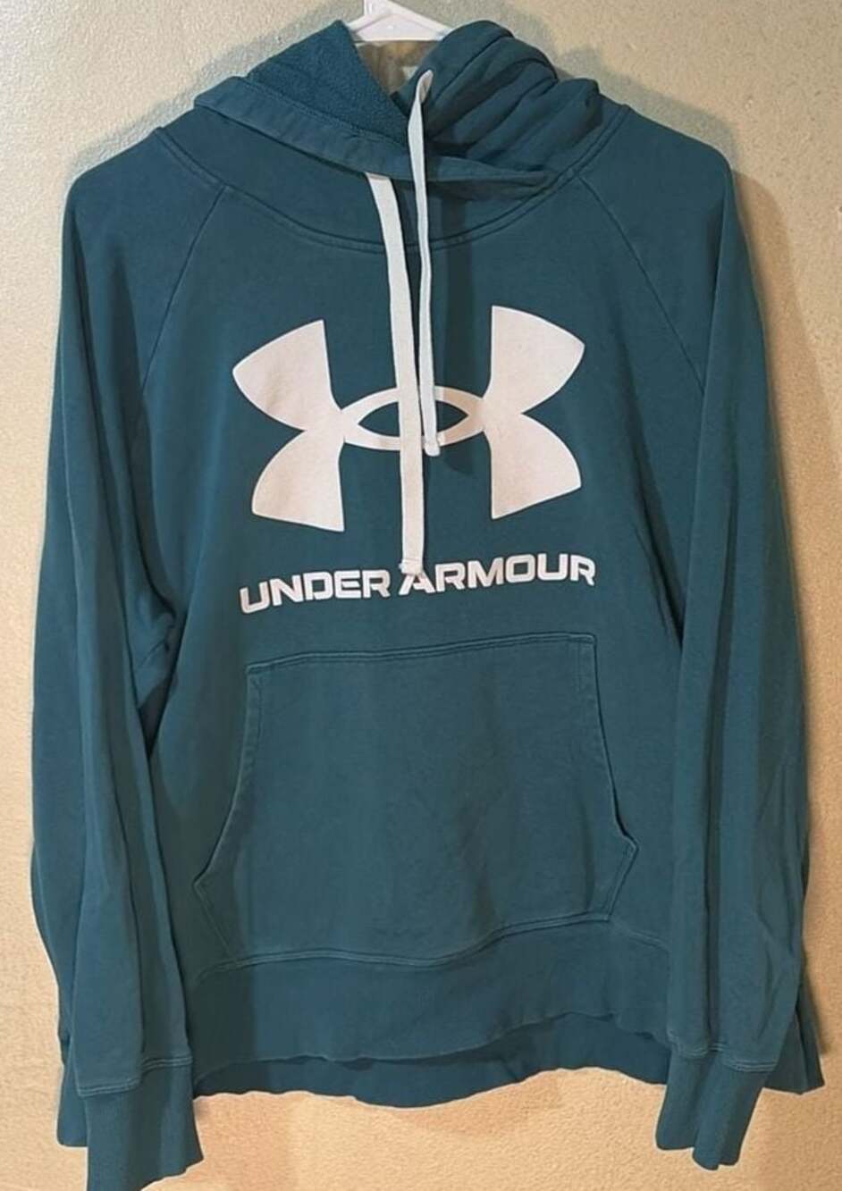 Under Armour Loose Fit Teal Blue Big Logo Hoodie Sweatshirt 1X